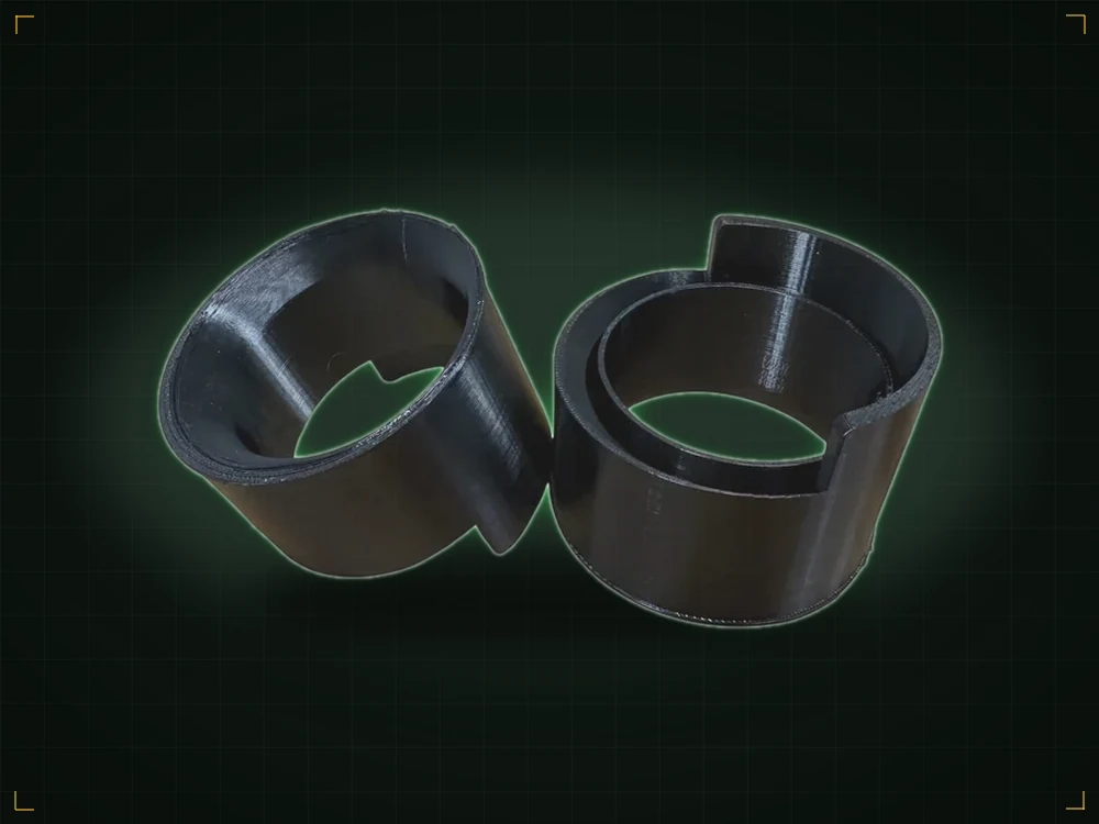 Pair of Corvette C6 brake duct adapters, 3D-printed in black PCTG+